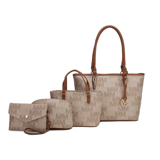 Arya Women'S Tote Bag, Small Tote Handbag, Pouch Purse & Wristlet Wallet, Signature Handbag 4 Pcs Set by Mia K